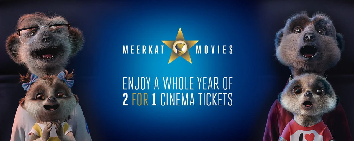 2 for 1 cinema tickets with Meerkat Movies